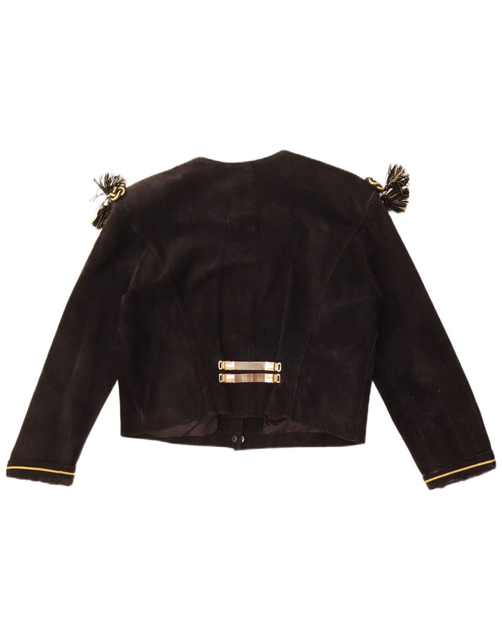 Joy Veste courte en daim pour femme EU 40 Cuir noir moyen