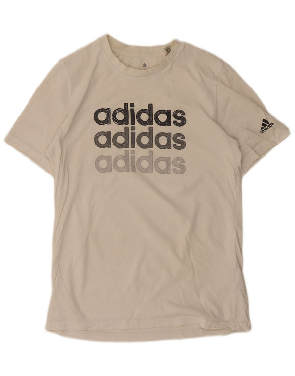 Adidas T-shirt graphique pour homme Petit coton blanc