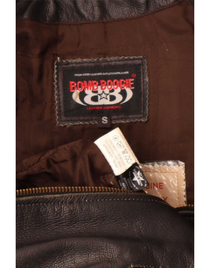 Bomb Boogie Veste en cuir pour homme UK 36 Petit Marron