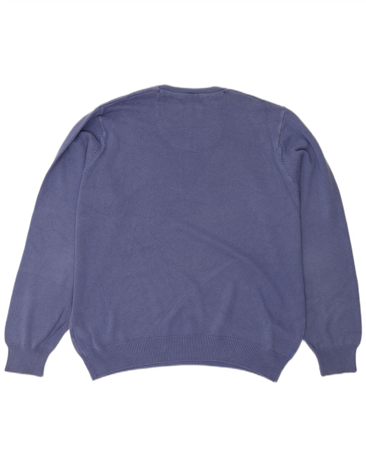 Marks & Spencer Pull à col en V Blue Harbour pour hommes, grand coton bleu