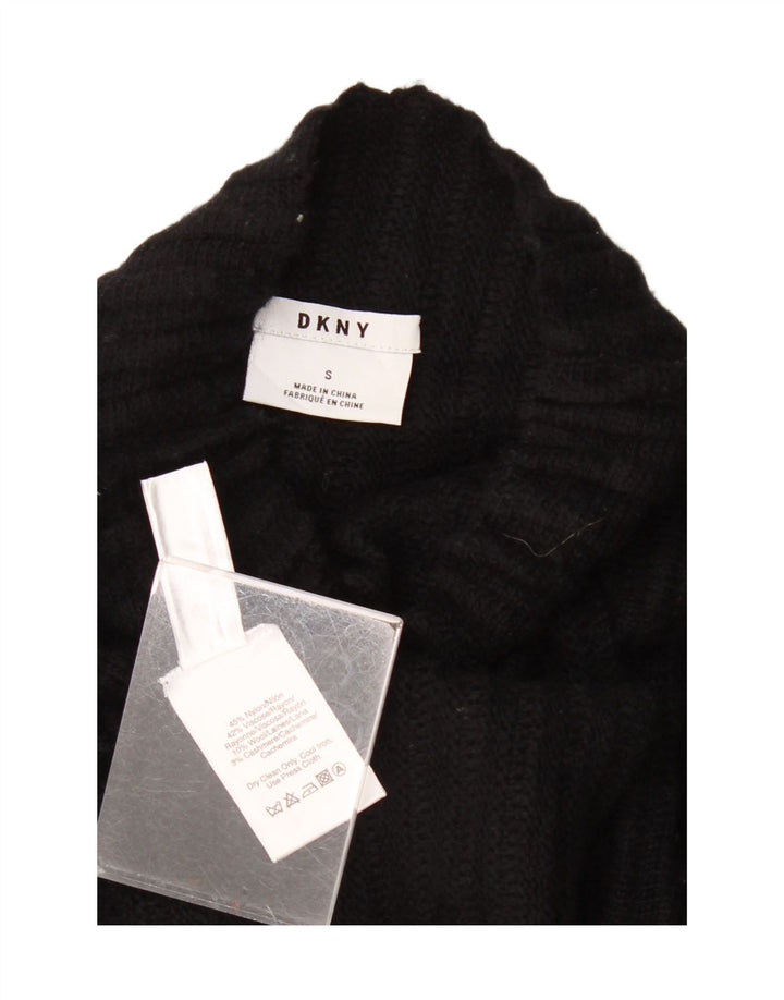 DKNY Pull surdimensionné à col roulé pour femme UK 10 Petit Noir