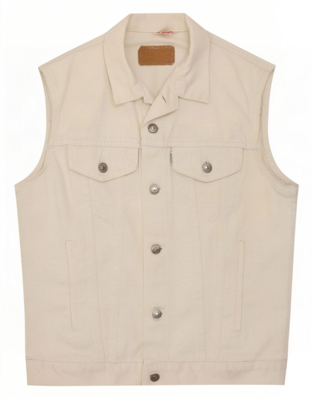 Levi's Gilet Denim Femme UK 14 Medium Blanc
