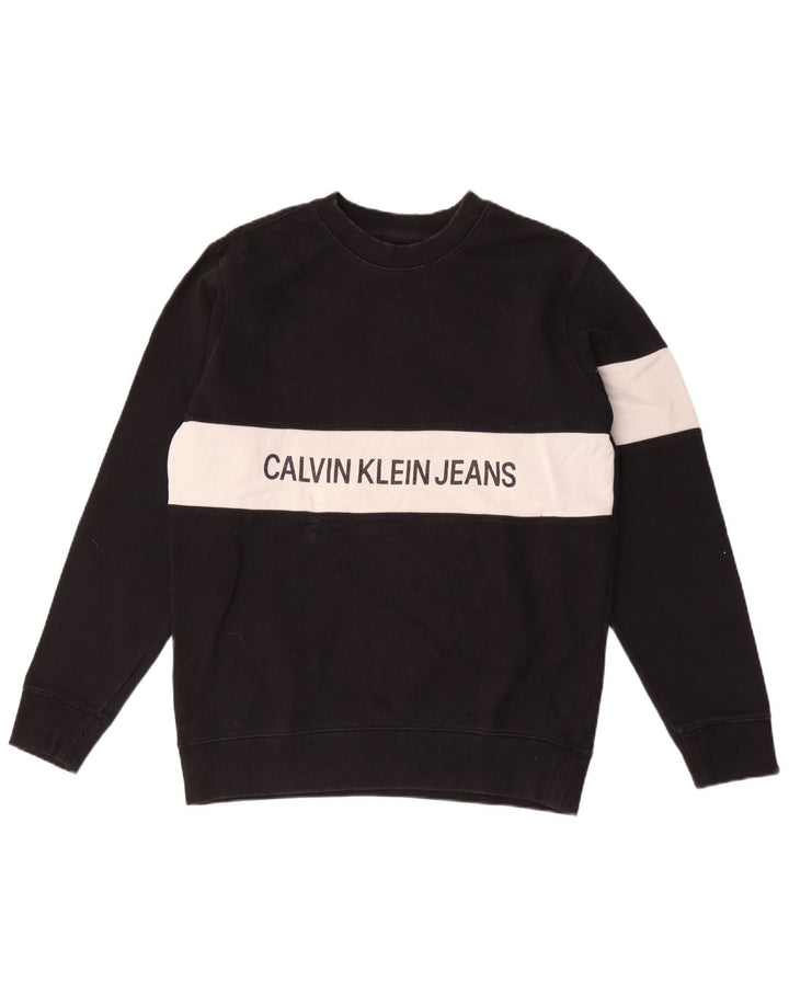 Calvin Klein Jeans Sweat-Shirt Graphique Homme Noir Moyen Colourblock