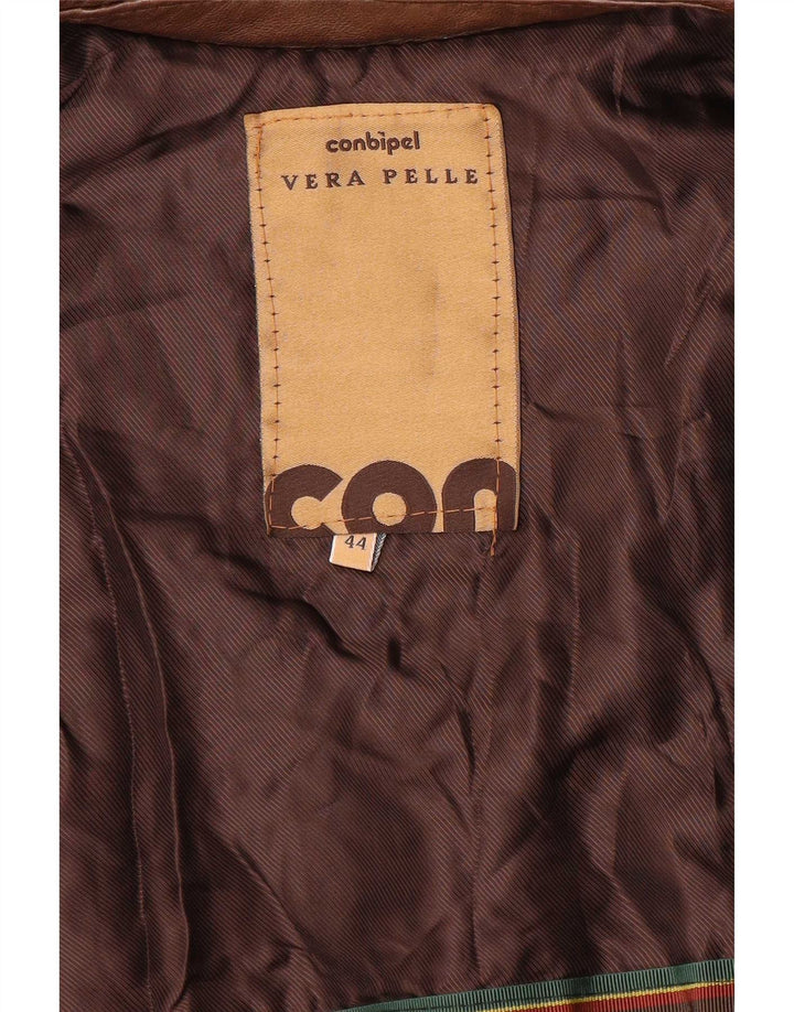 Conbipel Blouson Bomber En Cuir Femme IT 44 Marron Moyen