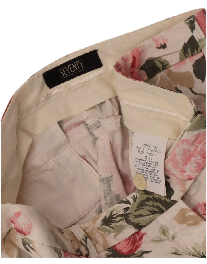 Seventy Pantalon court pour femme IT 44 Medium W30 L26 Floral multicolore
