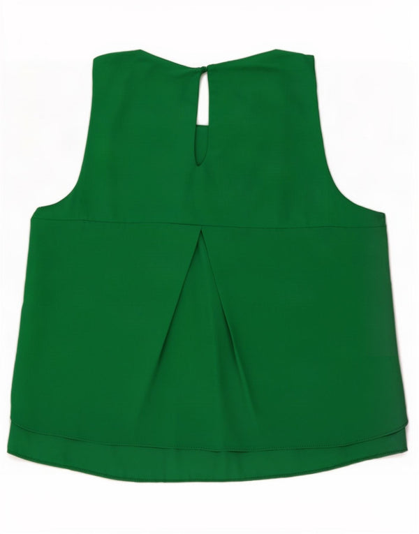 Zara Femme Chemisier sans manches Top UK 6 XS Vert Polyester