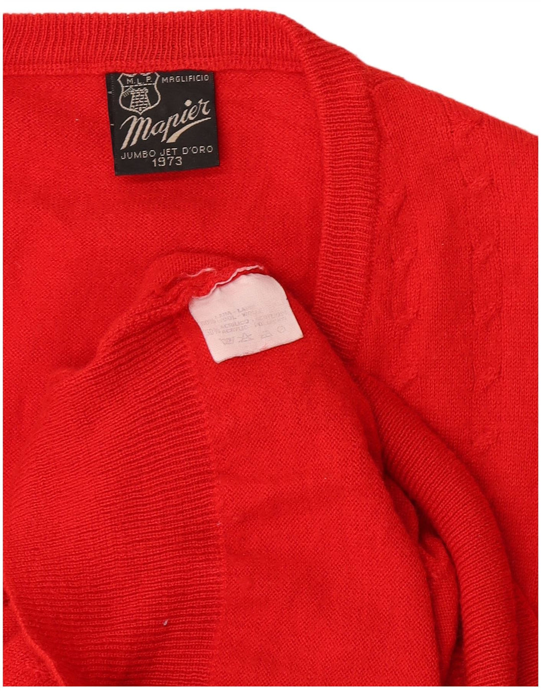Mapier Pull col V pour femme UK 14 Laine rouge moyen