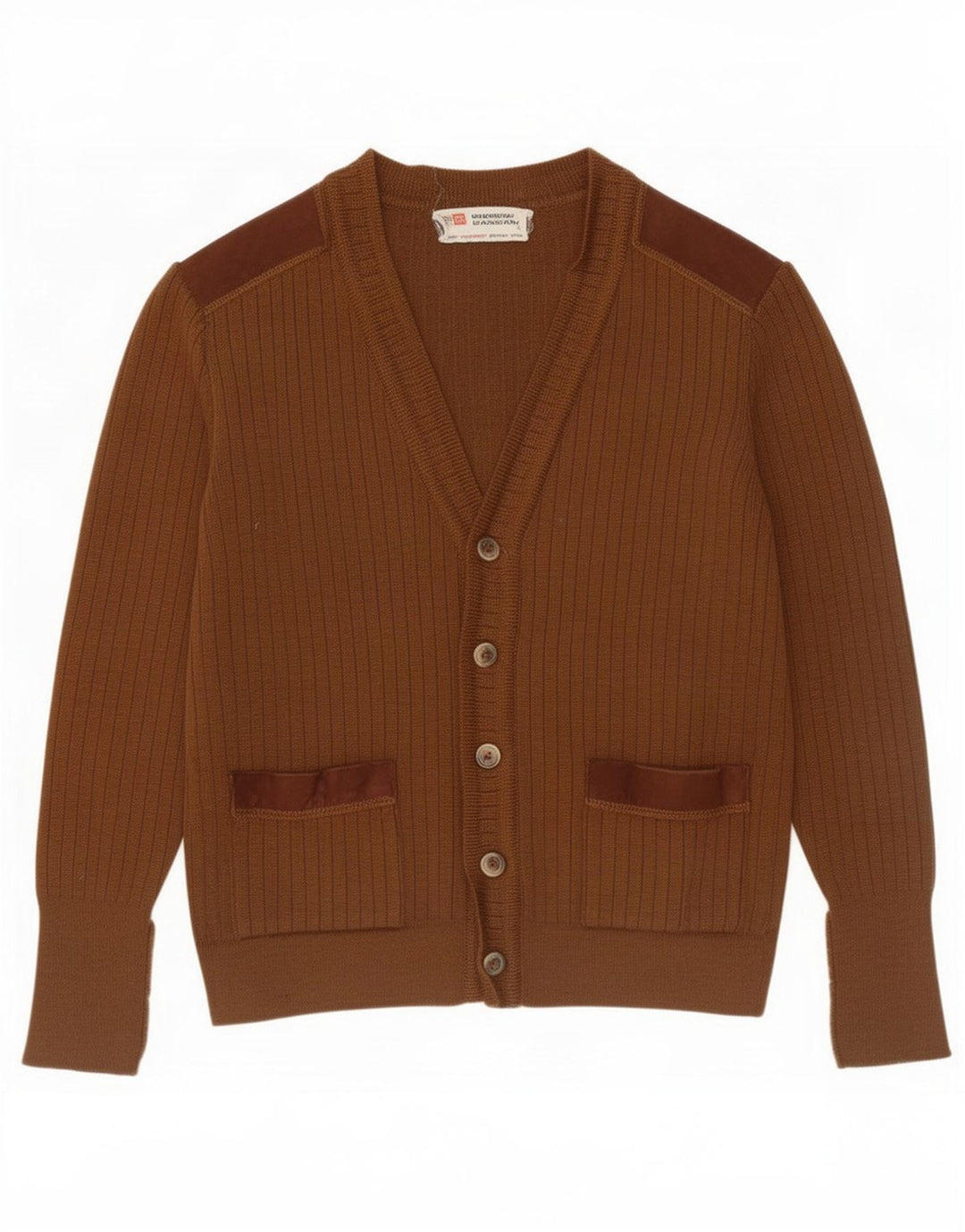 Pierre Sangan Pull Cardigan Homme Laine Marron Moyen