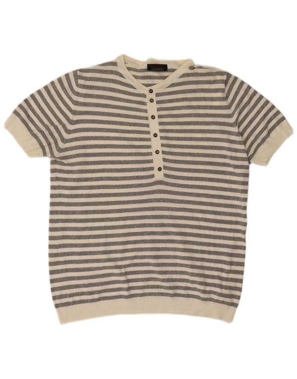 Zara Polo Homme Large Gris Rayé