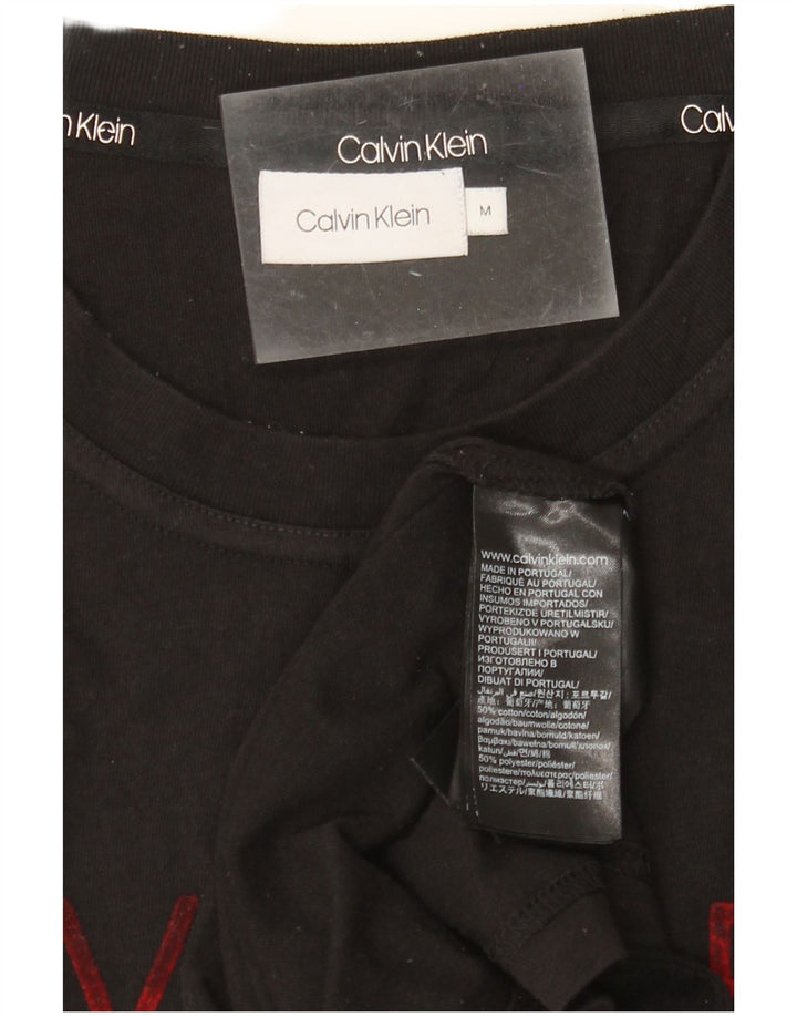 CALVIN KLEIN T-Shirt Graphique Homme Noir Moyen Coton