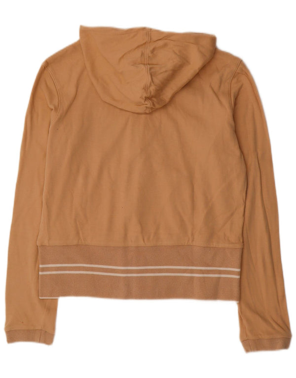 LOTTO Pull à capuche court zippé pour femme UK 16 Grand coton beige