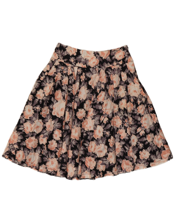 Laura Ashley Jupe plissée pour femme UK 10 Small W29 Floral multicolore