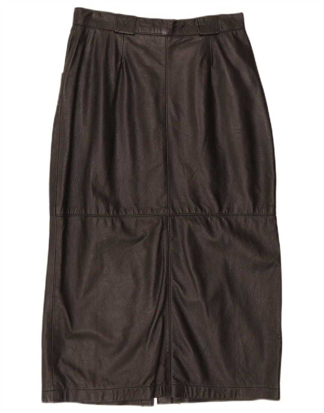jupe en cuir femme vintage W28 Noir moyen