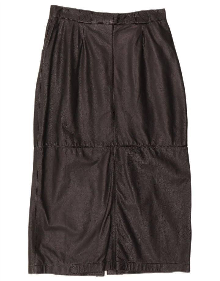 jupe en cuir femme vintage W28 Noir moyen