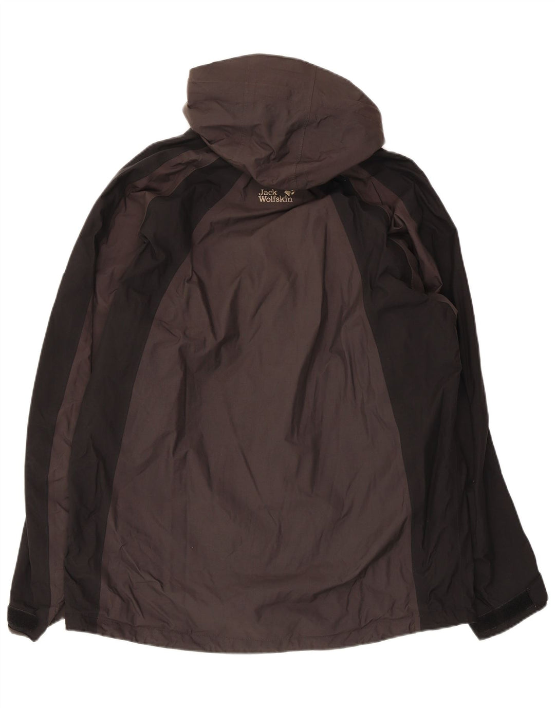 Jack Wolfskin Veste de pluie à capuche pour homme UK 36/38 Gris moyen Colourblock