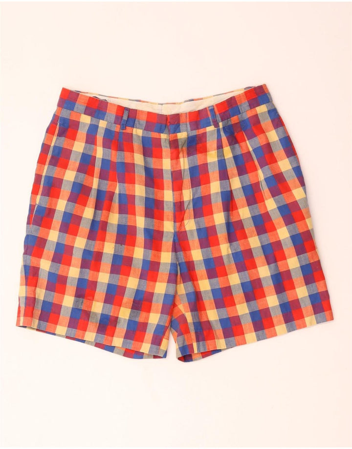 PENINSULA Short Chino Homme Moyen W30 Coton Vichy Multicolore