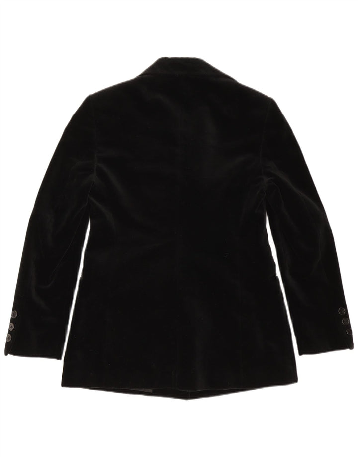 Adele Fado Veste blazer en velours à 3 boutons pour femme UK 12 Noir moyen