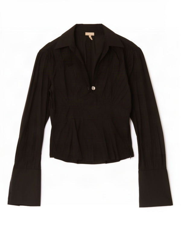 Karen Millen Chemisier à manches longues pour femme UK 10 Petit Noir Polyester