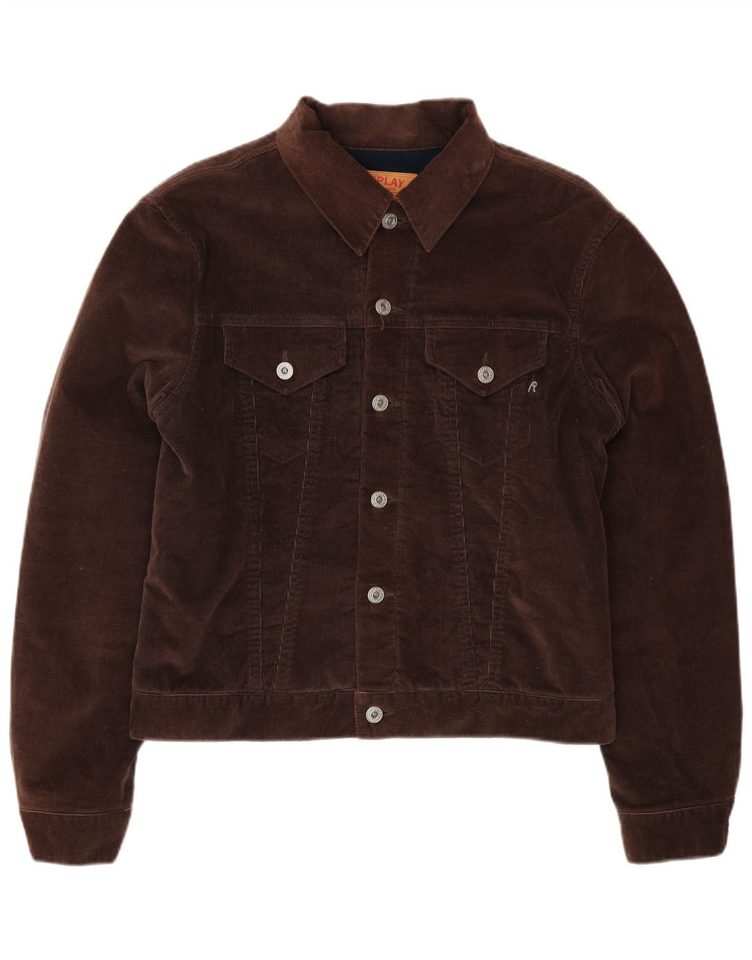 Replay Veste en velours côtelé pour femme UK 14 Coton marron moyen