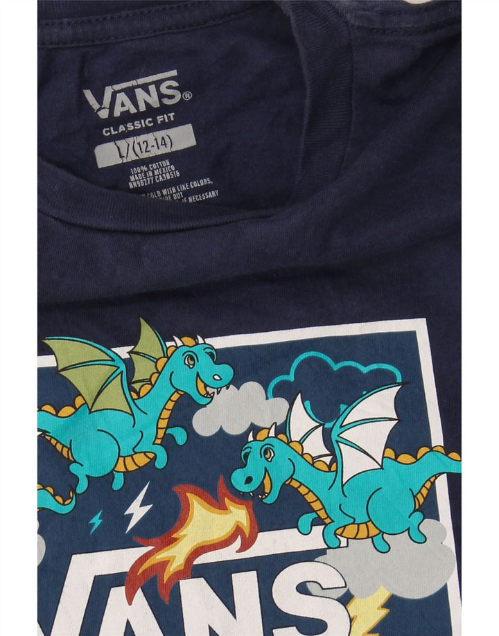 VANS T-shirt graphique coupe classique pour garçon 12-13 ans, grand bleu marine