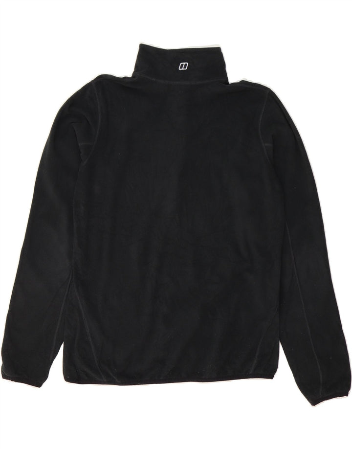 BERGHAUS Womens Zip Neck Fleece Jumper UK 14 Large  Black Polyester Vintage Berghaus and Second-Hand Berghaus from Messina Hembry 