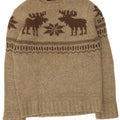 Smog Pull graphique à col rond pour homme Beige moyen en laine d'agneau Fair Isle