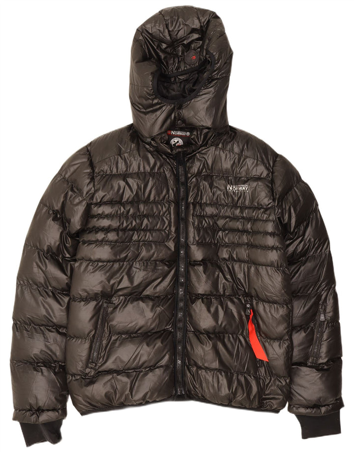 Veste matelassée à capuche pour hommes UK 50 3XL Noir Polyester