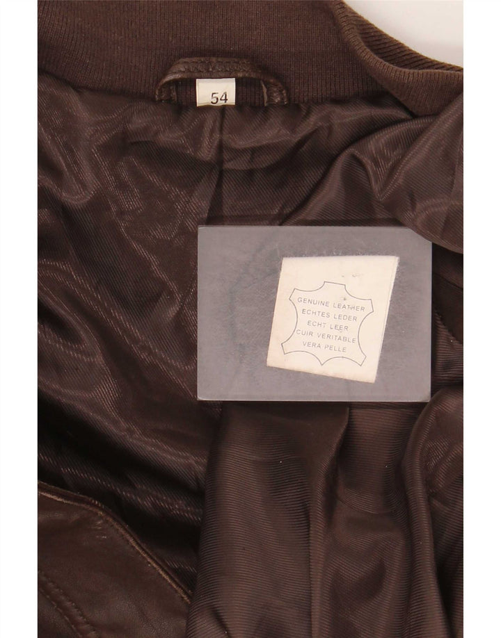 veste en cuir homme vintage UK 40 Grand Marron