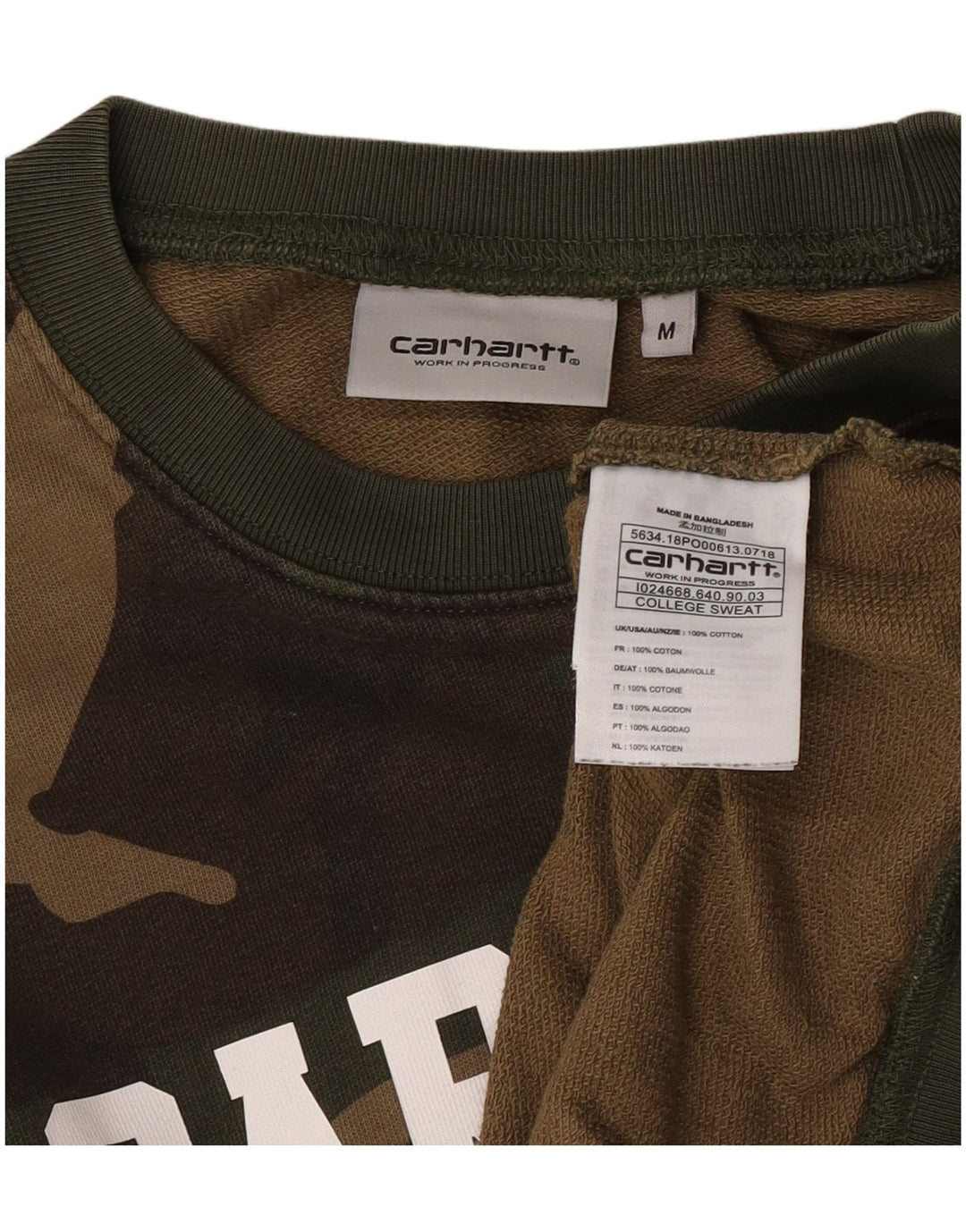 Carhartt Sweat-shirt graphique pour homme en coton camouflage kaki moyen