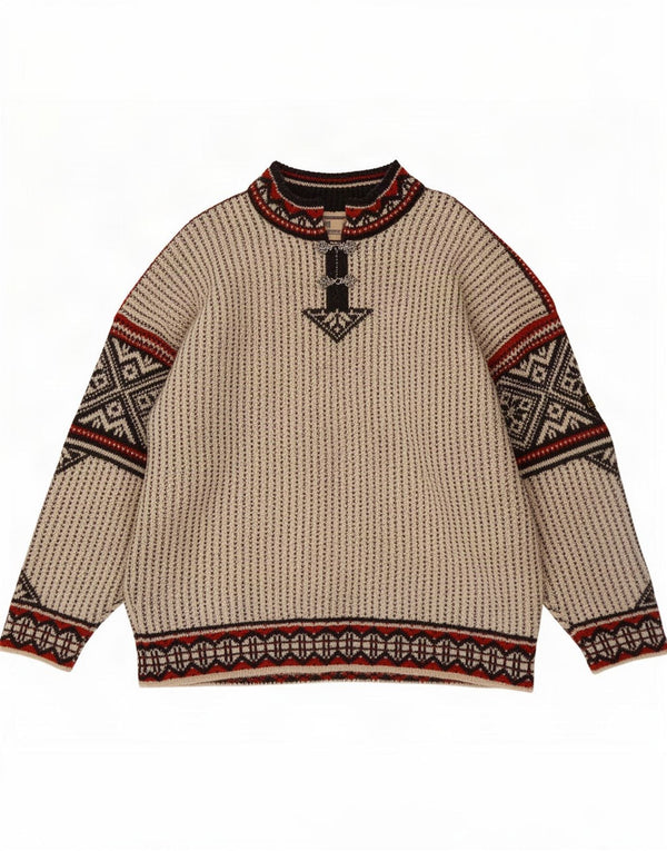 Dale of Norway Pull col roulé pour homme 2XL Beige géométrique