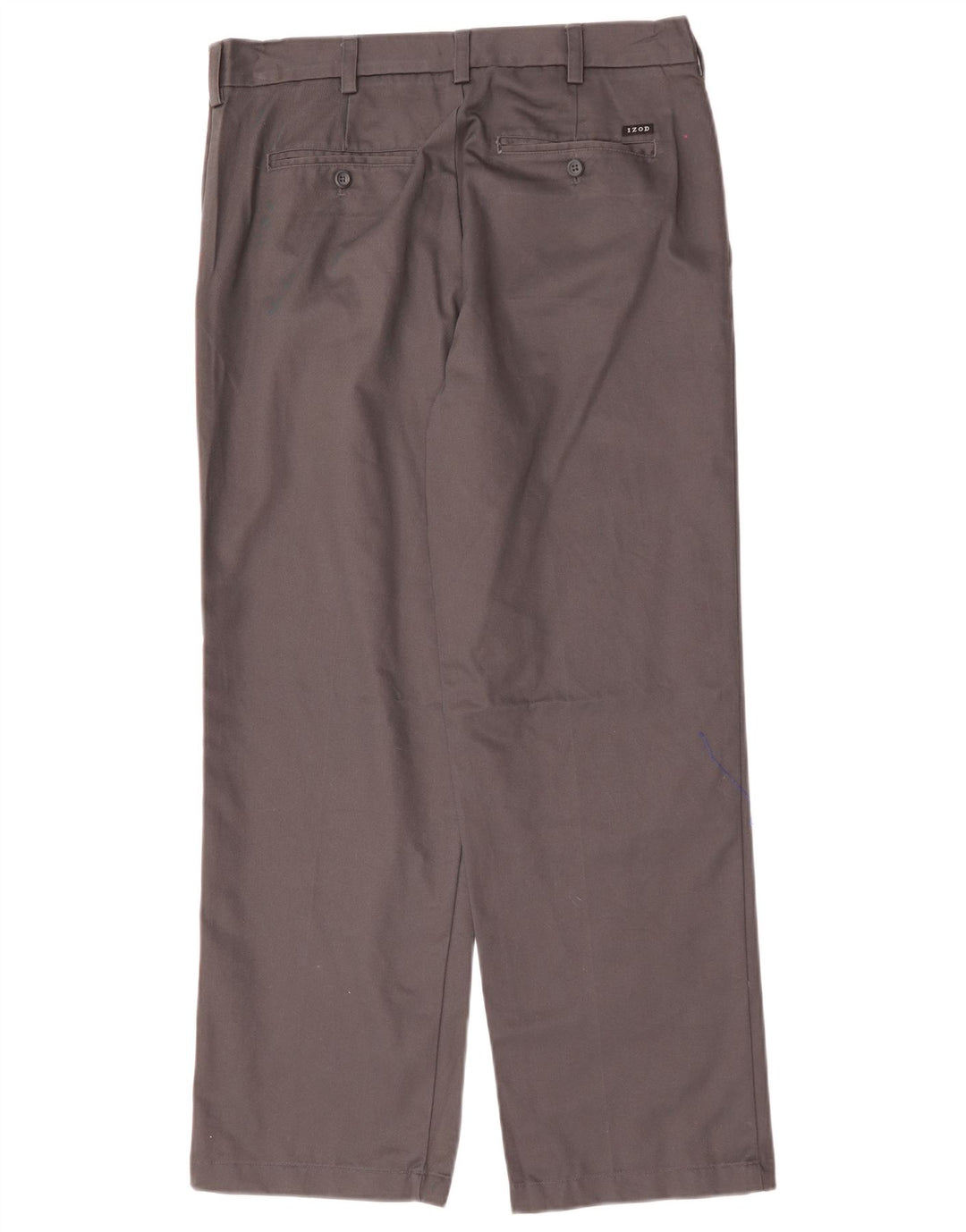 IZOD Pantalon Chino Droit Homme W33 L30 Gris Coton