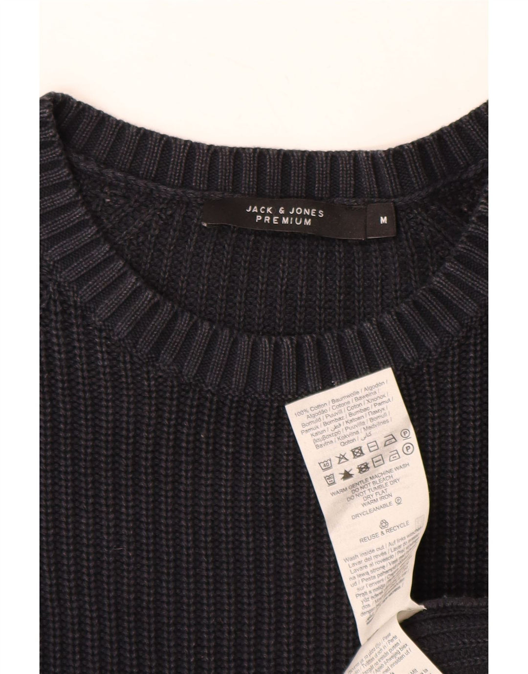 JACK & JONES Pull Col Rond Homme Bleu Marine Moyen Coton