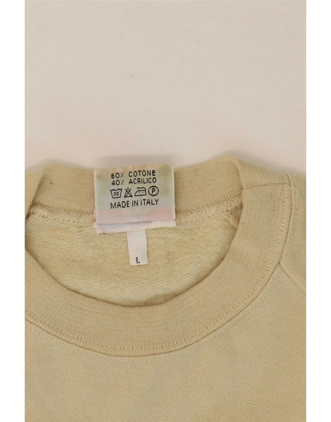 Parmalat Sweat-shirt graphique pour homme en coton beige