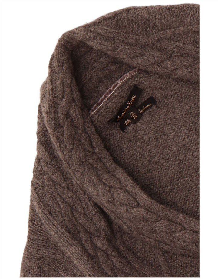 Massimo Dutti Pull Cardigan Ouvert pour Femme UK 14 Laine Gris Moyen