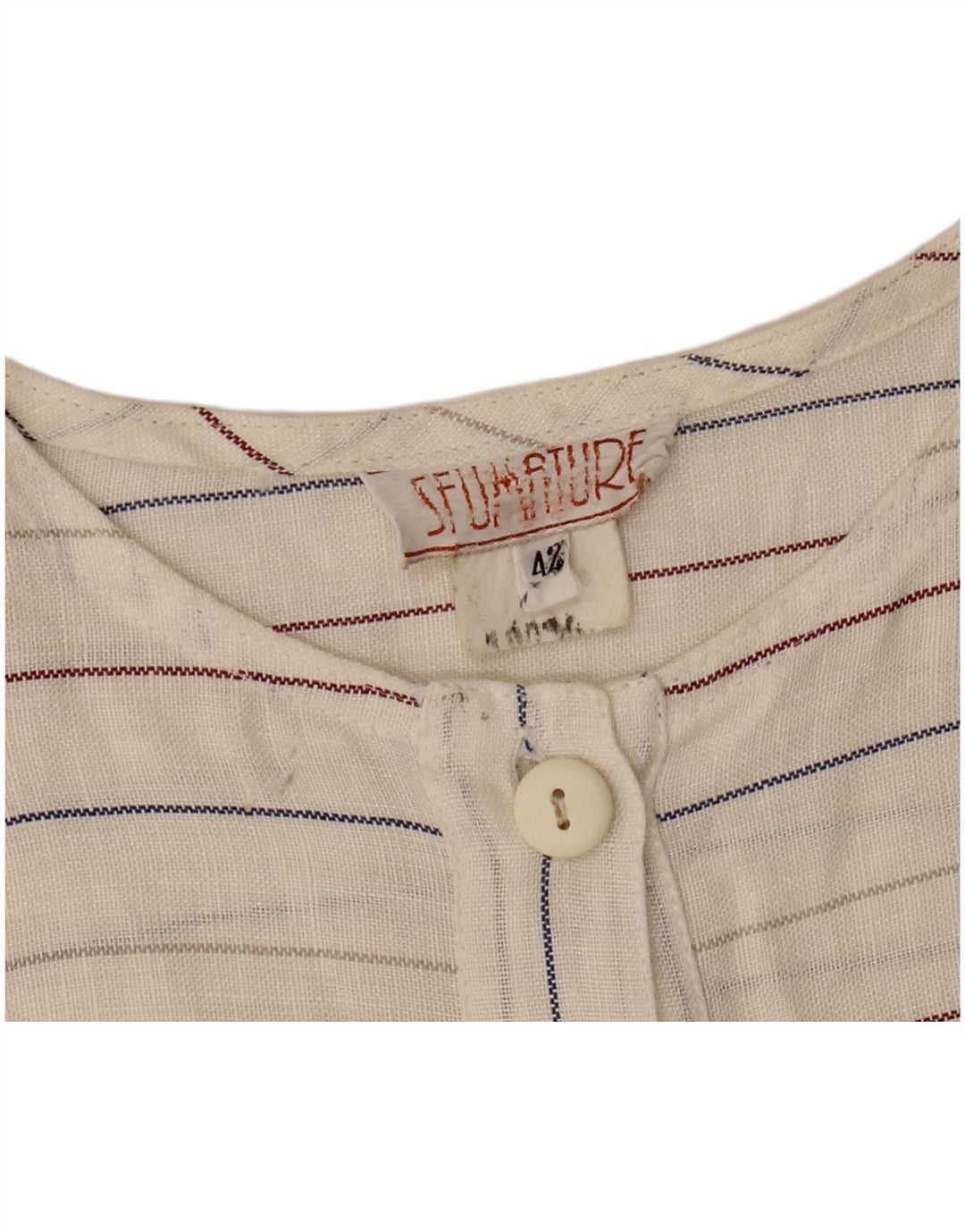 robe droite sans manches vintage pour femmes IT 42 Medium Off White Rayé