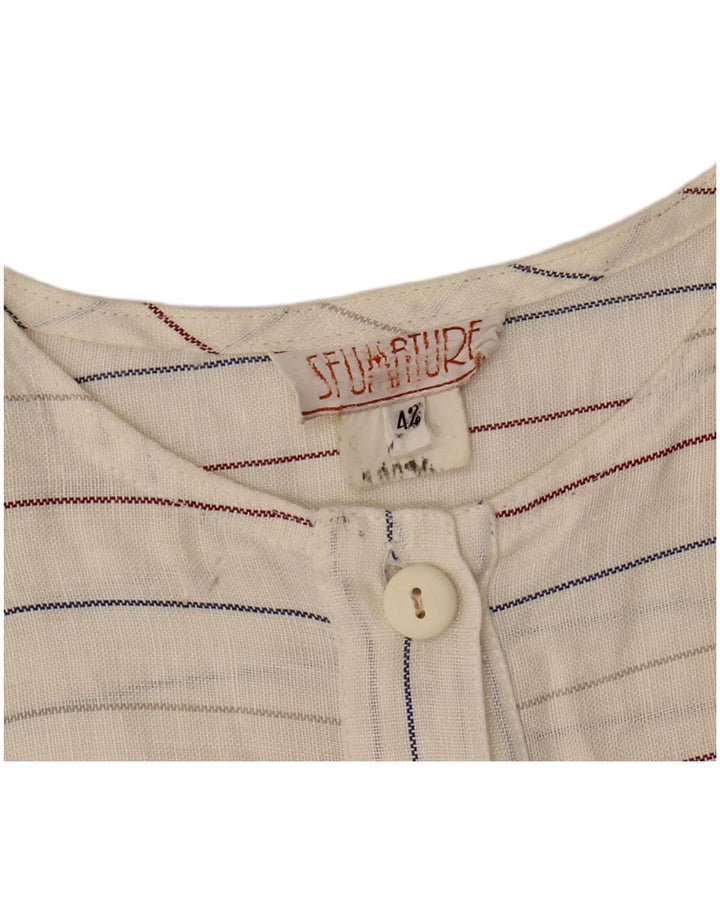 robe droite sans manches vintage pour femmes IT 42 Medium Off White Rayé