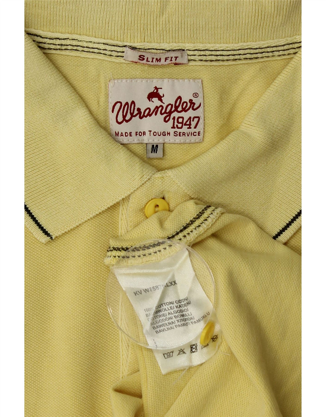 Wrangler Polo Slim Fit Homme Jaune Moyen Coton