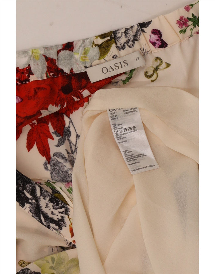 Oasis Robe Licou Femme UK 12 Moyen Blanc Cassé Floral Polyester