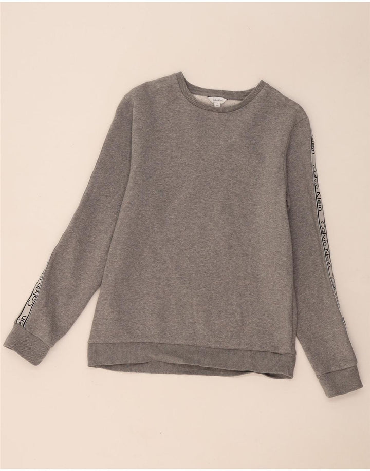 Calvin Klein Sweat-shirt graphique pour homme en coton gris Small