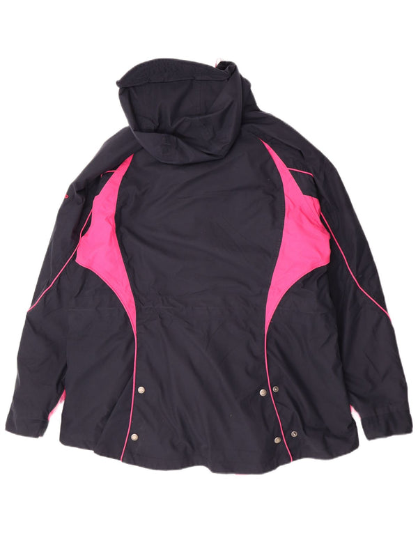 Musto Womens Hooded Windbreaker Jacket UK 18 XL Navy Blue Colourblock