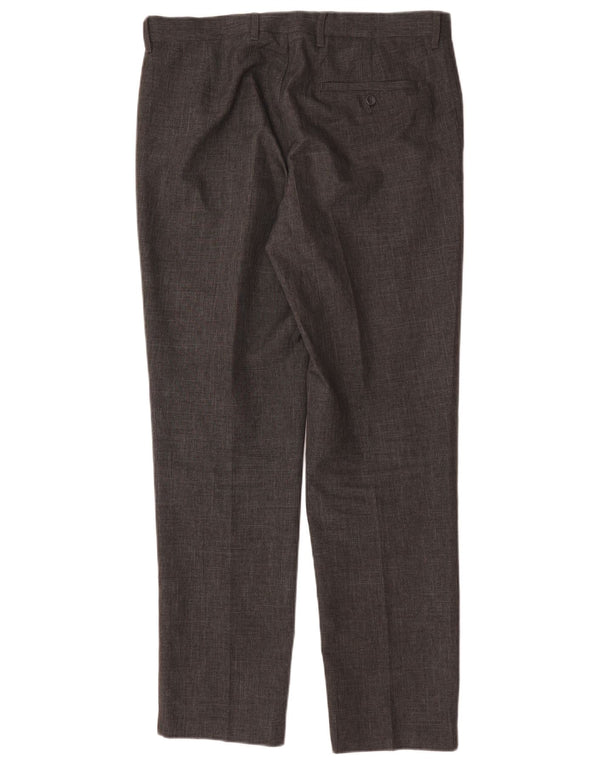 Marks & Spencer Pantalon de Costume Slim Homme W34 L31 Gris Polyester