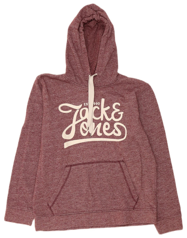 Jack & Jones Pull à capuche graphique XL pour homme en polyester moucheté bordeaux