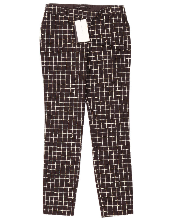 Pantalon Chino Slim Femme Zara Petit W26 L29 Coton à Carreaux Noir