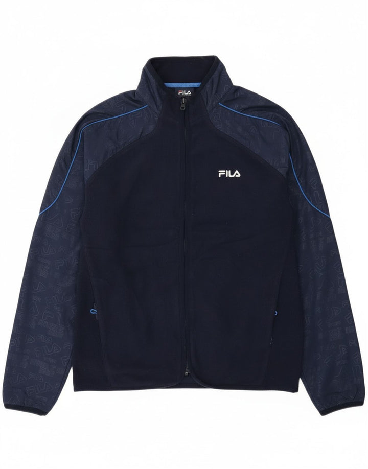 Fila Veste polaire pour homme UK 38 Bleu marine moyen en coton colour block