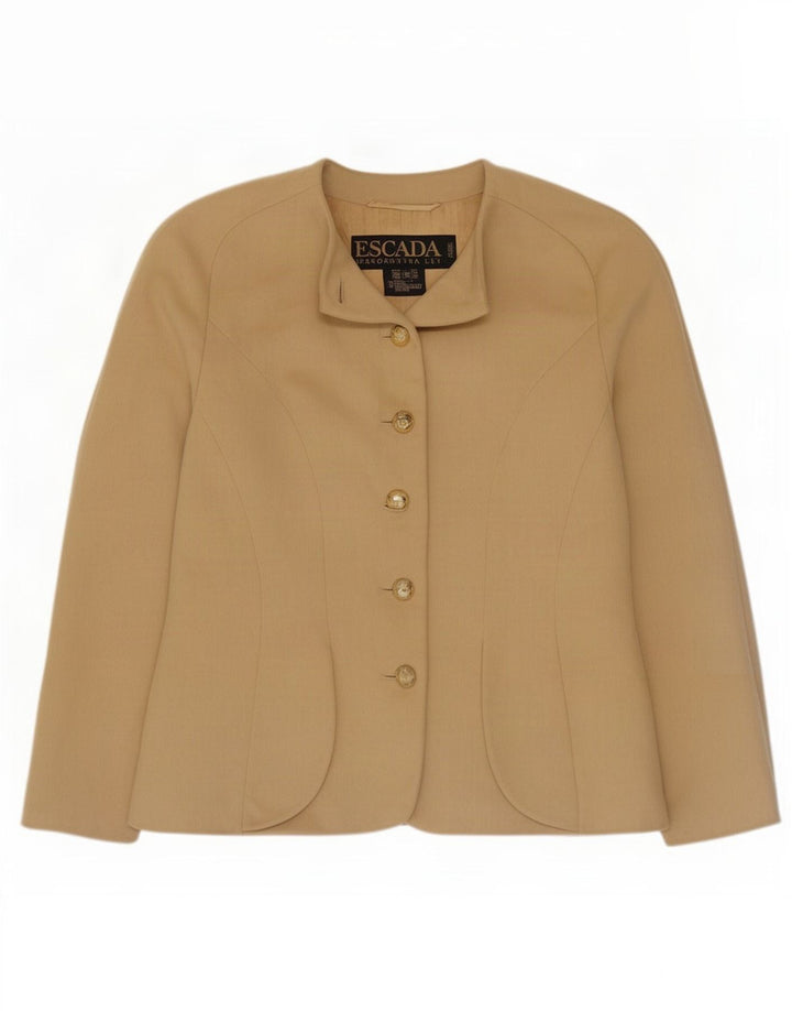 Escada Womens by Margaretha Ley Veste blazer à 6 boutons EU 38 Beige moyen