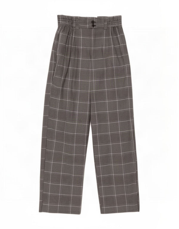 Urban Outfitters Womens High Waist Trousers Small W26 L30 Grey Houndstooth