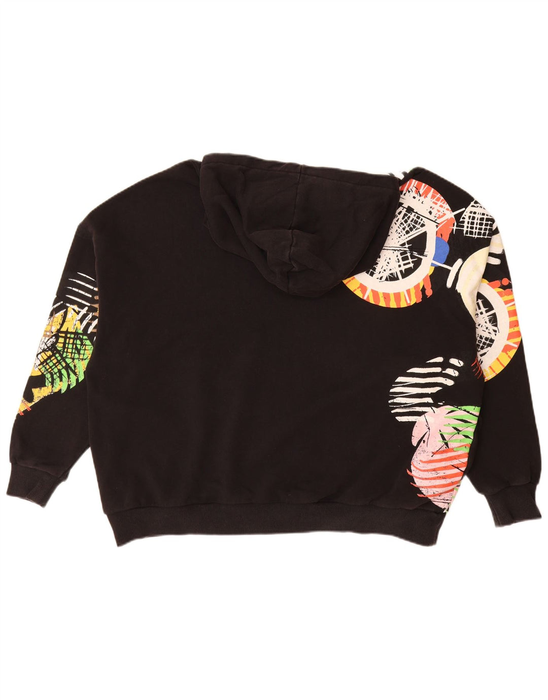 DESIGUAL Pull à capuche graphique Mickey Mouse pour femme UK 14 Noir moyen