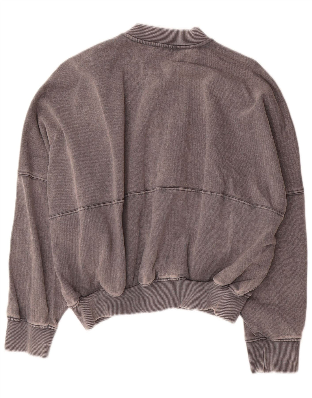 Zara Femmes Crop Surdimensionné Survêtement Top Veste UK 10 Petit Gris Coton