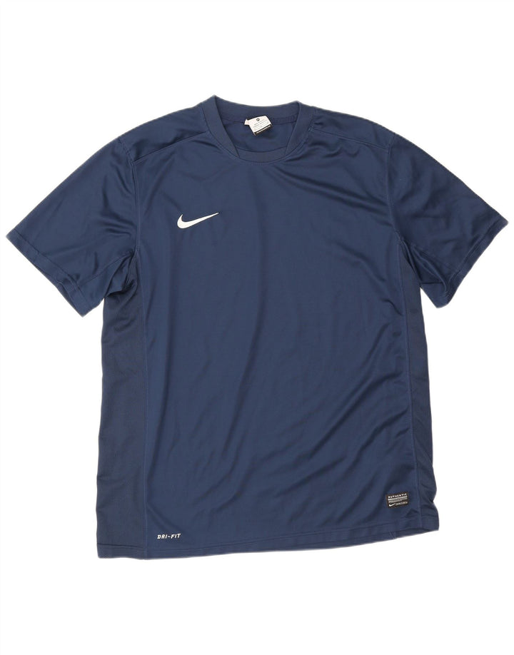 Nike Hommes Dri Fit T-Shirt Haut XL Bleu Marine Polyester