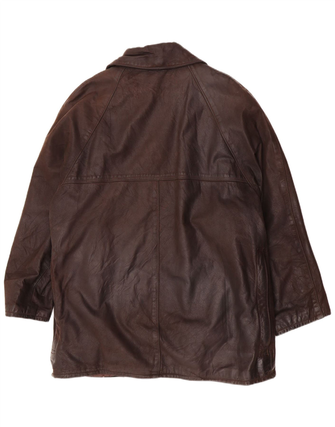 veste en cuir coupe ample vintage pour homme UK 36 Petit Marron